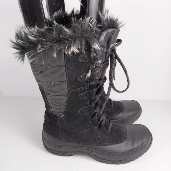 The North Face Boots Womens 6.5 Nuptse Purna Black Winter Insulated Mid Calf - Picture 3 of 8